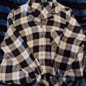 Torrid size 0 super soft plaid button up shirt